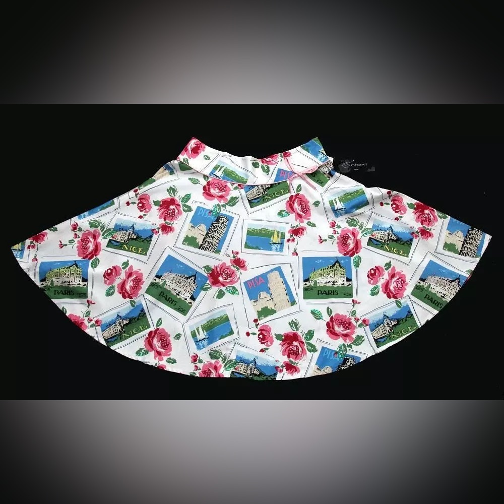 Context Sequined Paris and Nice Theme Skirt with Bow